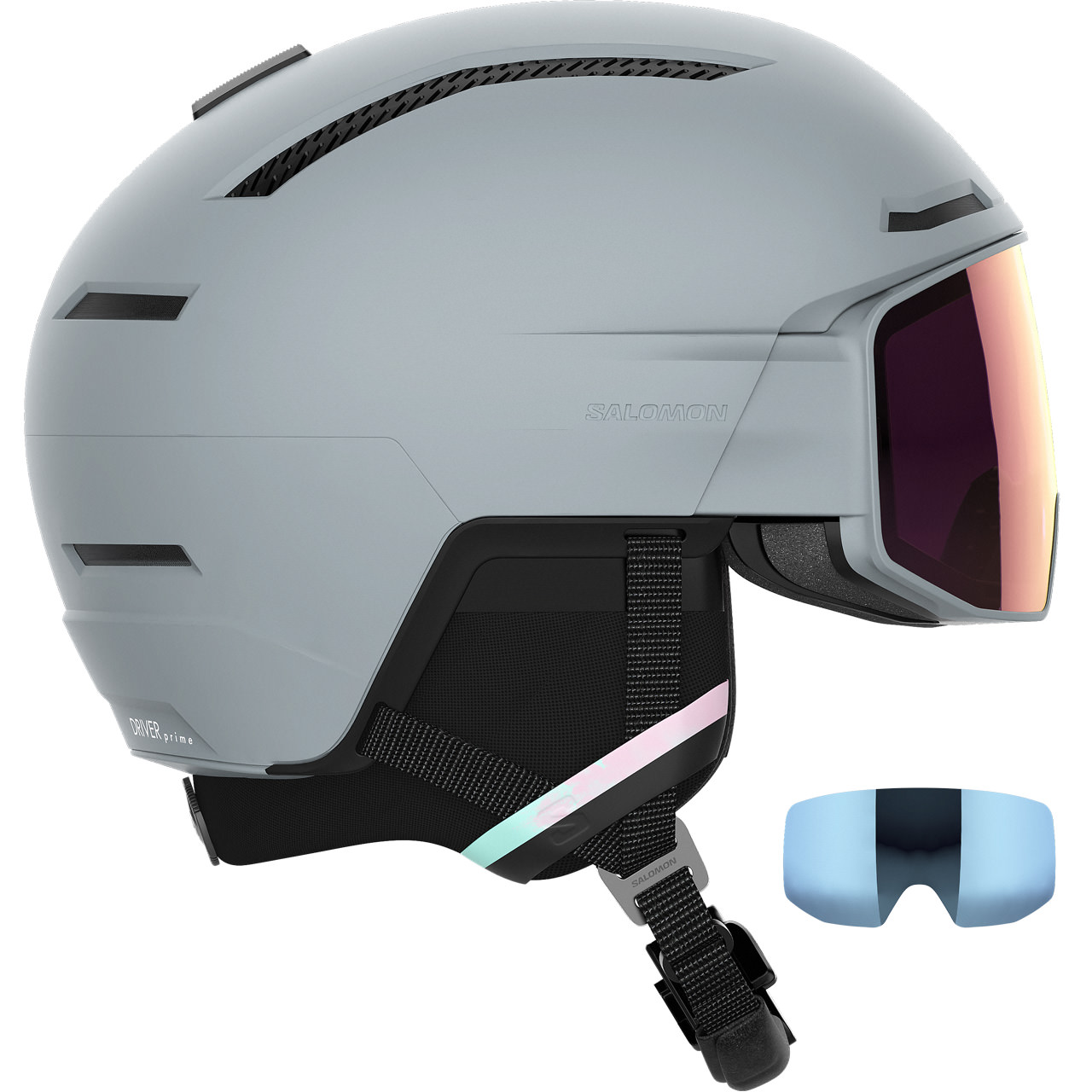 Salomon Driver Prime wrought iron Sigma silver pink + spare visor |Salomon  Ski Helmets | Salomon | S | BRANDS | XSPO.com
