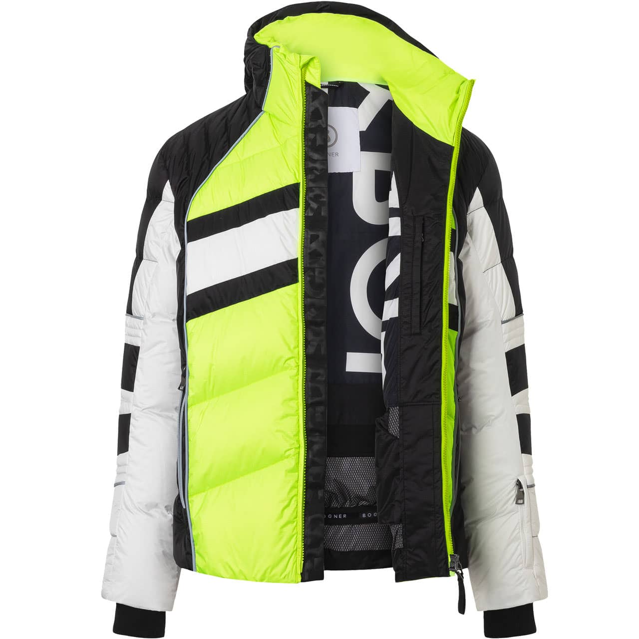 neon yellow ski jacket