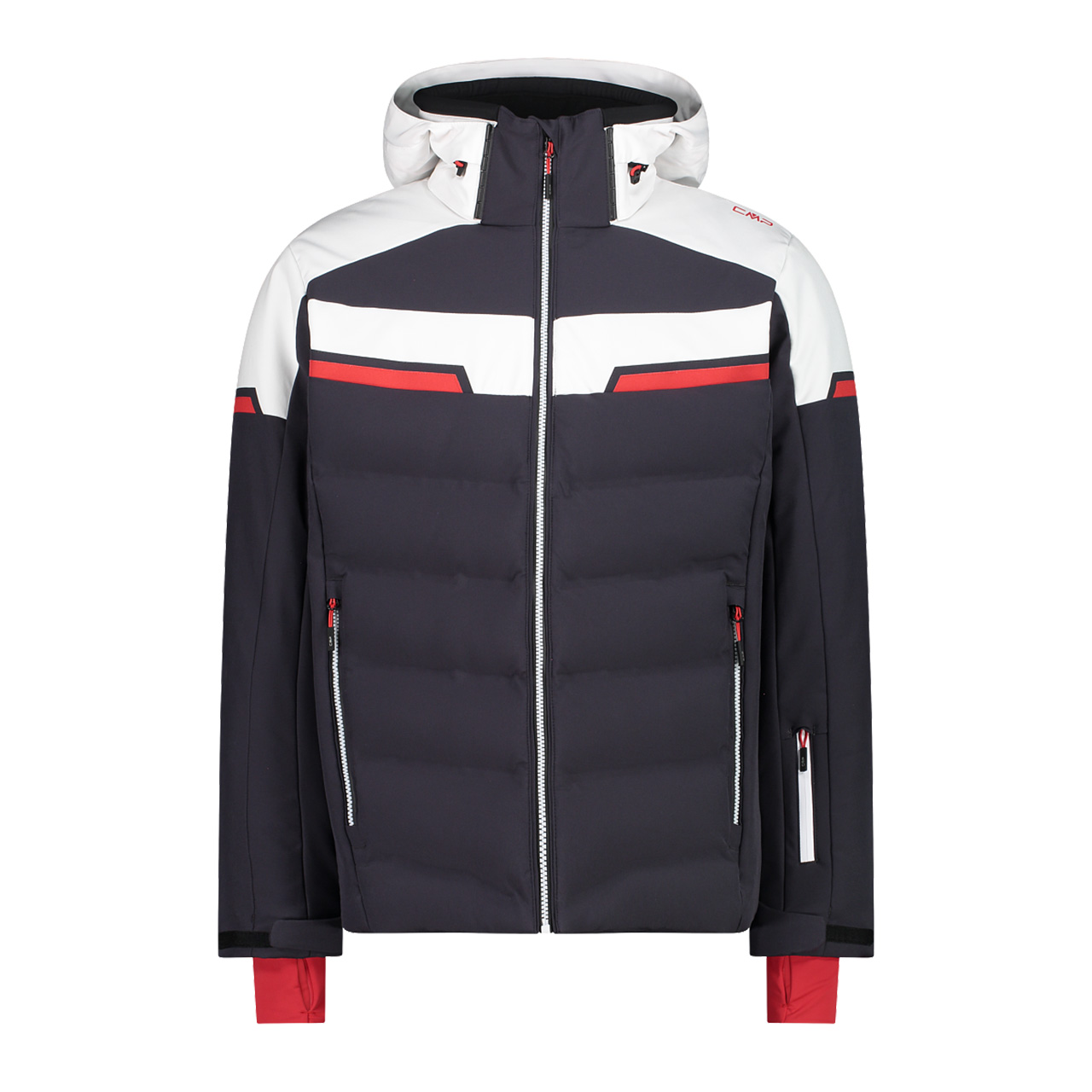 CMP Men Ski Jacket 4-Way Stretch antracite/white/red | 